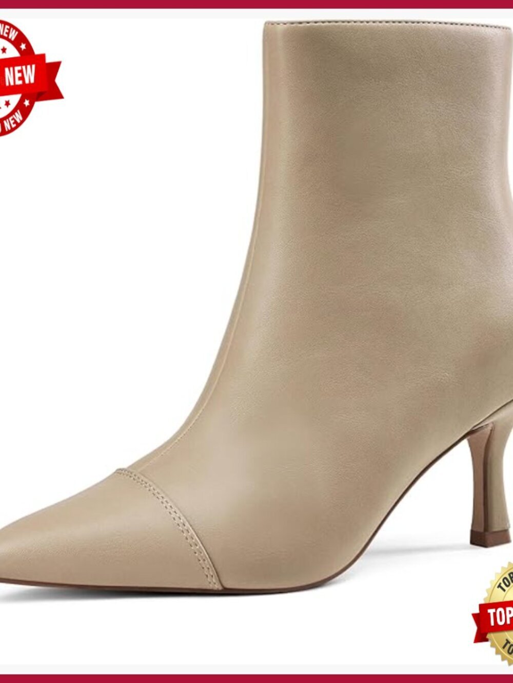 Pointed Toe Ankle Booties 3in Heel Side Zip Dress Boots Women Fall Winter